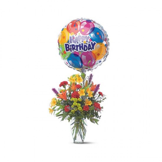 Le bouquet varié avec ballon